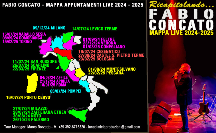 Ricapitolando... Fabio Concato Live, mappa appuntamenti 2024-2025