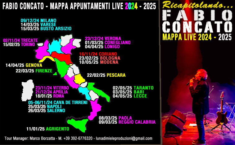 Ricapitolando... Fabio Concato Live, mappa appuntamenti 2024-2025