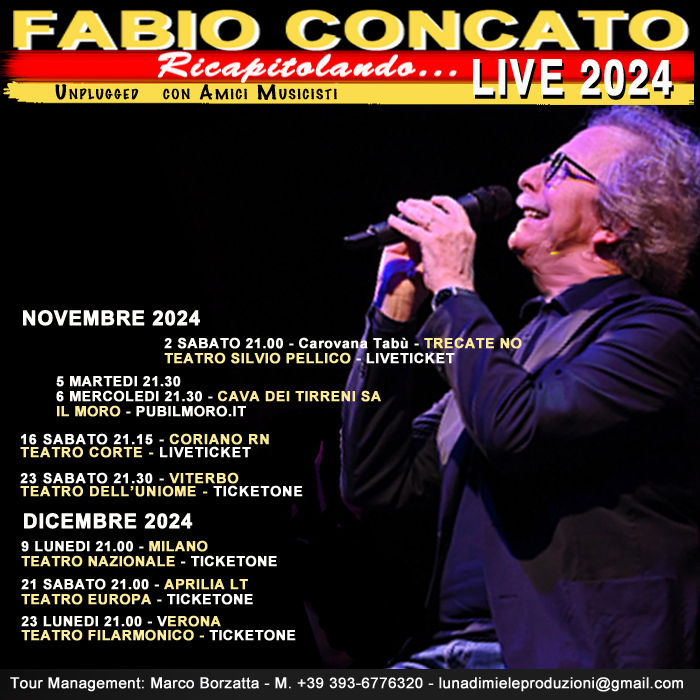 Ricapitolando... Fabio Concato Live, appuntamenti Novembre Dicembre 2024